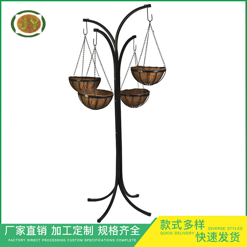 阳台椰棕铁艺花架花盆架花盆室内多层绿萝盆栽架欧式风格环保材质