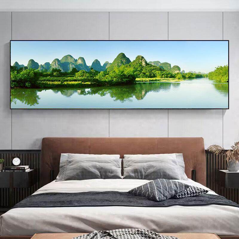 定做水客厅沙发背景山水房风景饰幅画单墙大床气流生财靠装山书头,家居饰品,现代装饰画,淘宝优惠券,粉丝福利购,淘宝优惠卷