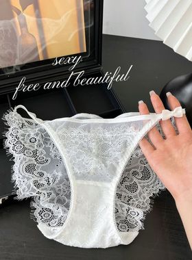 D1-K2503火辣诱惑性感可爱少女蕾丝镂空纯欲透明超薄透气低腰内裤