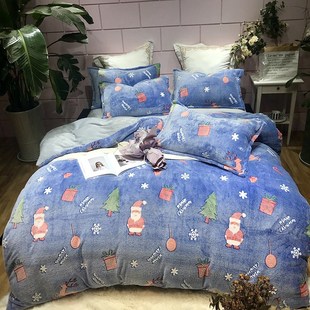 厂家3D魔幻绒加厚珊瑚绒床上四件套法兰绒双面PR绒被套冬季 宝宝绒