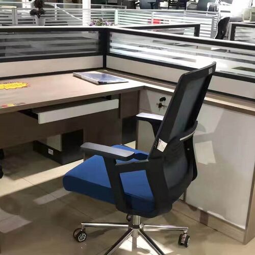 中山员工位屏风办公卡位L型uT单2人办公桌职员工作弧形7字转角卡