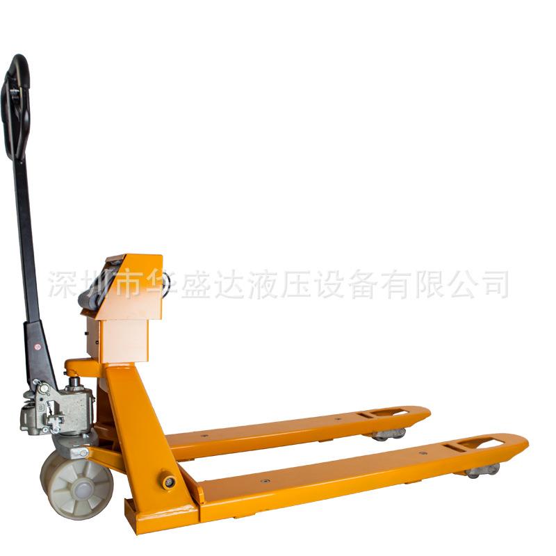 2吨吨电子叉车秤不锈钢手动搬运车液压称重车手拉叉车托盘车