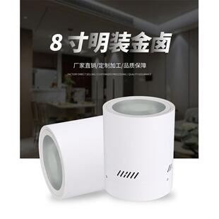 8寸明装金卤70-150W筒灯外壳非标工程家用免开孔天花灯灯具附件