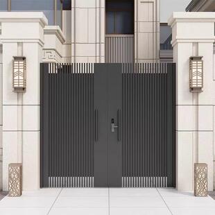 铝艺庭院大门简约现代花园门别墅院子门门电动庭院门进户门防盗门