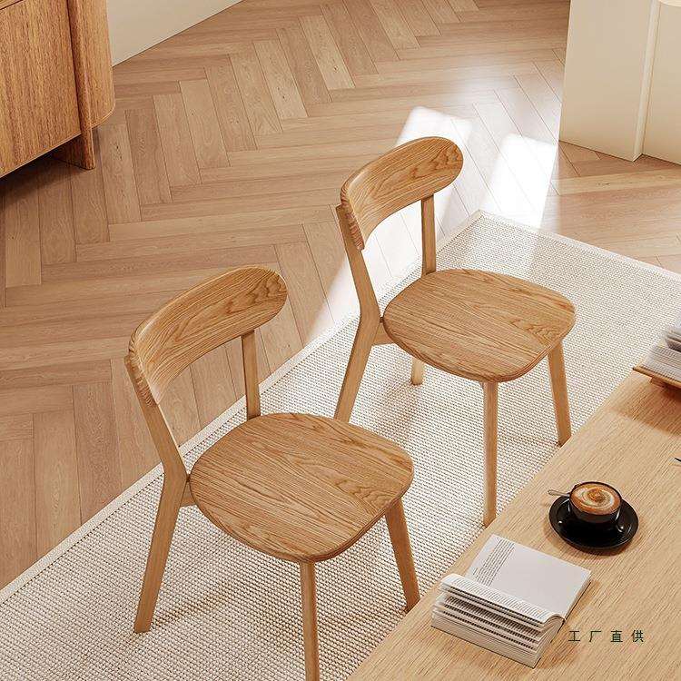实木餐椅2025新款椅子家用餐桌椅原木餐饮商用靠背椅休闲梳妆凳子