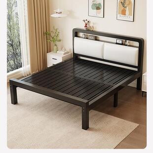 铁艺床双人床现代简约卧室出租房家用1米8加厚加固经济型单人铁床