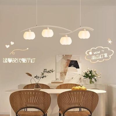 餐厅吊灯简约现代2024年新款奶油风长条餐桌吧台灯广东中山灯具