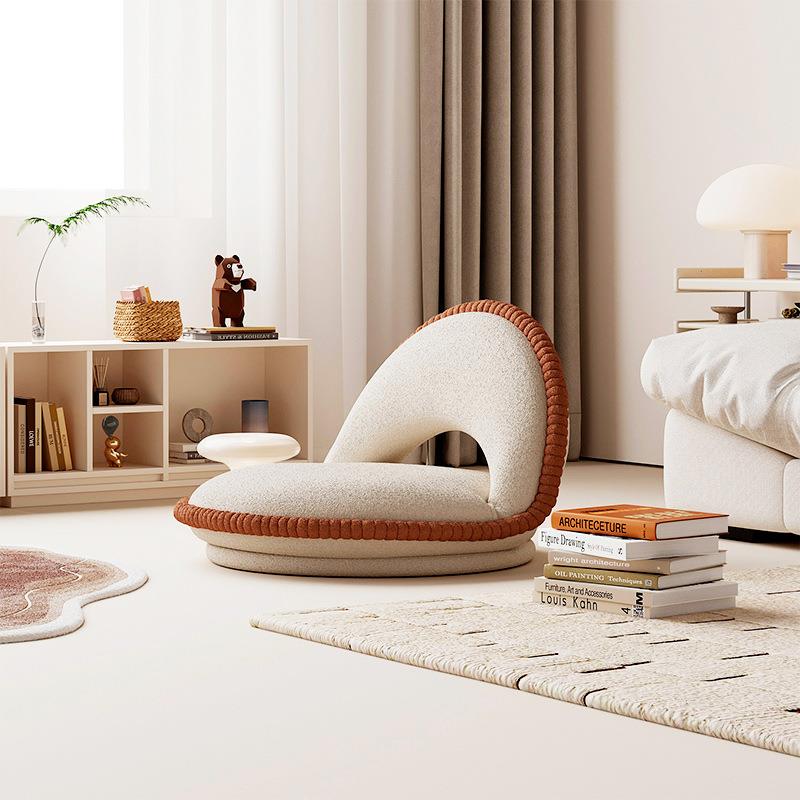 可折叠旋转榻榻米坐垫座椅卧室靠背飘窗椅单人可拆洗奶油风小沙发