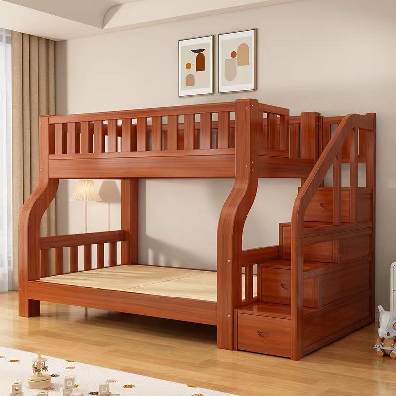 实木上下床高低双层床上下铺木床小户型多功能组合儿童两层子母床