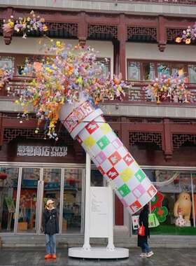 网红玫瑰道具花束景区店面巨型捧商超万花筒引流美陈装饰开业