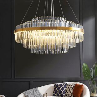 客厅吊灯水晶轻奢主灯后现代简约高档大气别墅餐厅卧室样板间吊灯