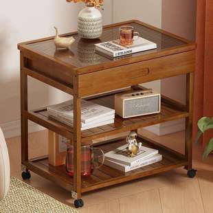 日式简易床头柜家用卧室出租屋用小型玻璃床边柜置物架迷你收纳柜