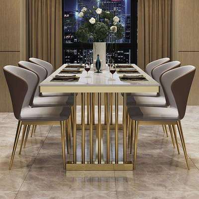 星城轻奢岩板餐桌椅组合家用小户型长方形现代简