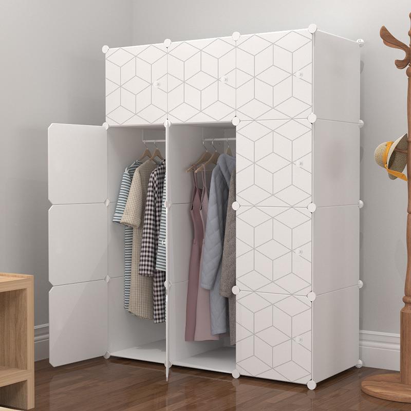 收纳防尘塑料组装衣柜租房宿舍家用简易组合衣柜
