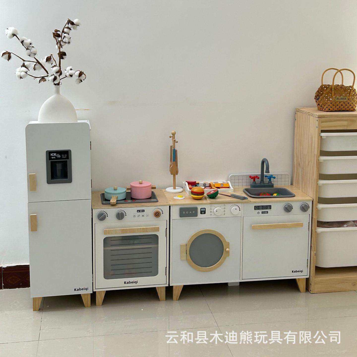 儿童过家家木质厨房仿真厨具男女孩做饭煮饭幼儿园游乐场拍摄玩具