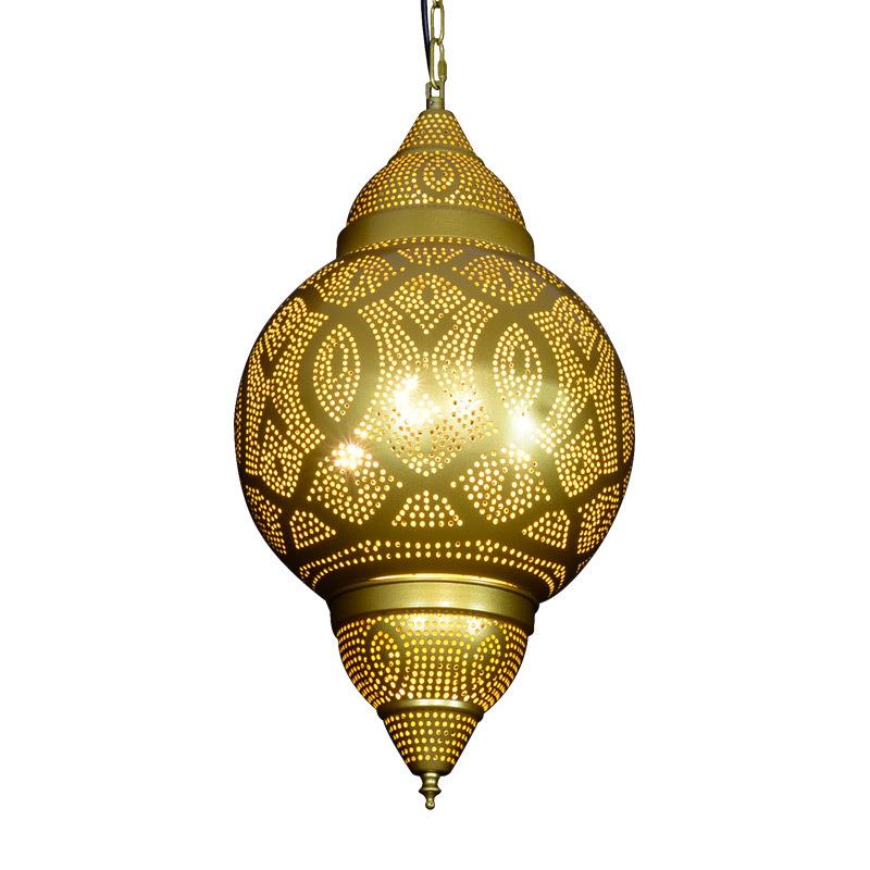 泰域东南亚风格楼梯铁艺吊灯泰国复古工业风轻奢客厅茶室泰式灯饰