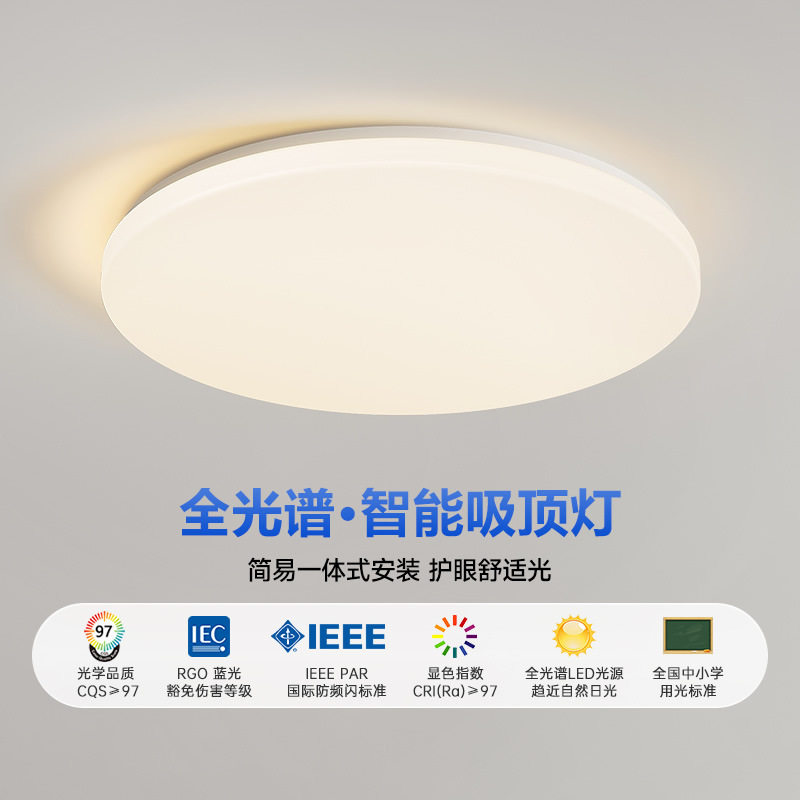 LED吸顶灯简约现代卧室灯圆形阳台灯具客厅灯长方形房间餐厅灯饰