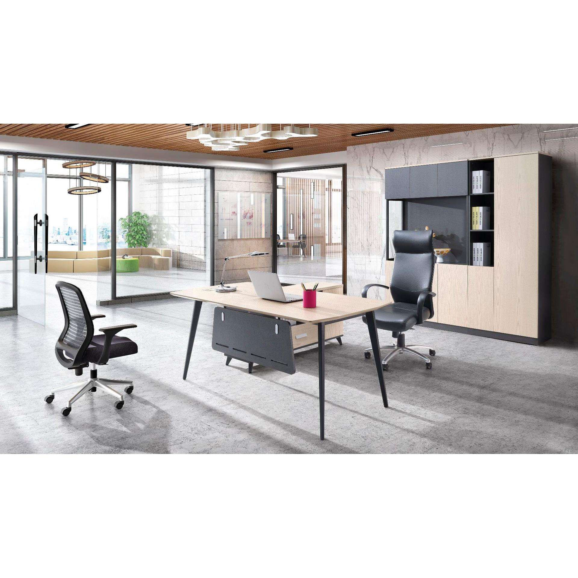 宁波现代风格钢架防火板桌面主管办公桌经理办公桌大班桌