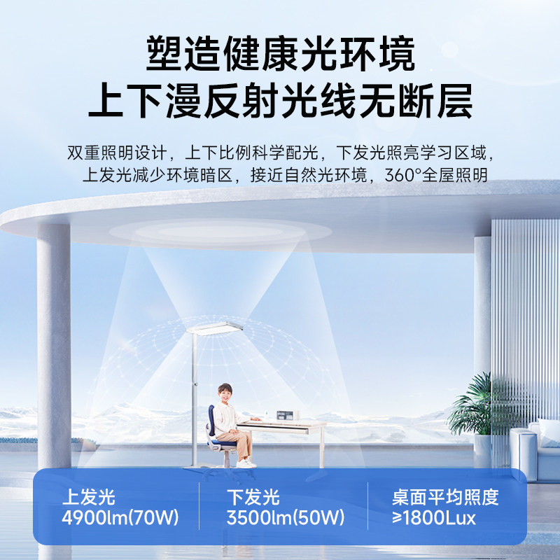 ?全光谱护眼落地灯儿童学习书房台灯学生书桌大路灯