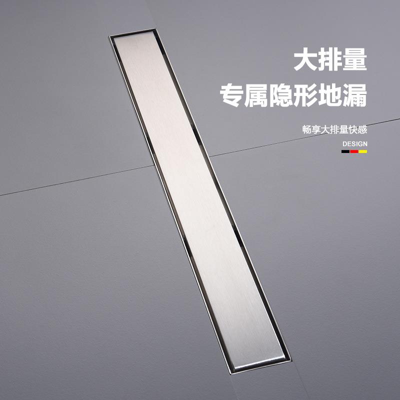 浴室304不锈钢隐形地漏防臭卫生间淋浴房长条形室外阳台侧排