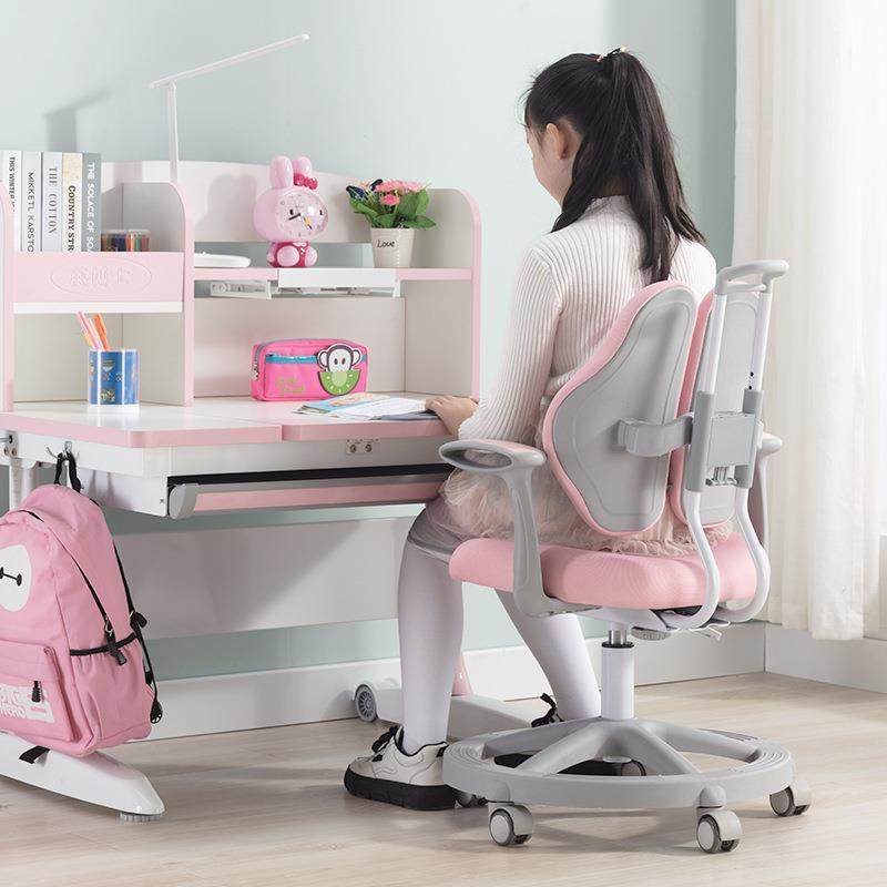 儿童学习可升降实木书桌学生家用写字调节高度矫正坐姿桌椅子套装