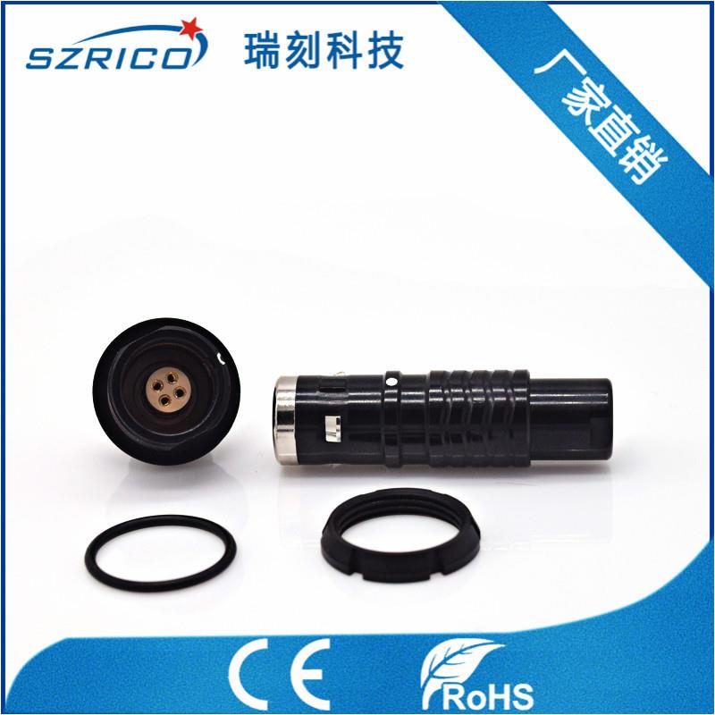 黑铬1K4芯护套式焊接单螺母防水等级IP67公母拔插检测机构接插件