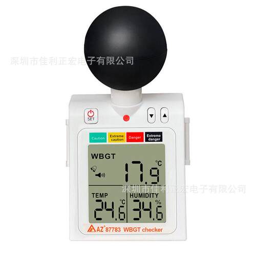 衡欣AZ87783热度指数计中暑预防温湿度计热力指数计