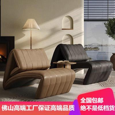 拳头椅折叠多功能躺椅设计师创意DeSede巴塞罗那真皮单人沙发椅