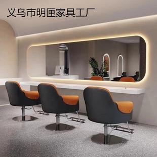 美发镜台带灯理发店镜子发廊专用一整套烫染剪发横挂壁挂大通严选