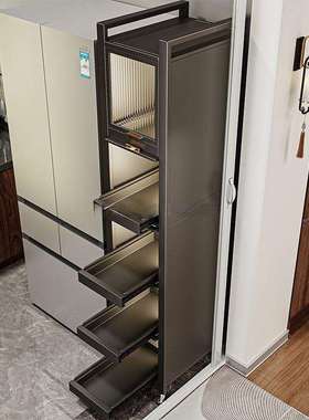 抽拉窄冰箱超窄落地式缝置物柜多功能厨房侧可边储物柜收纳架多层