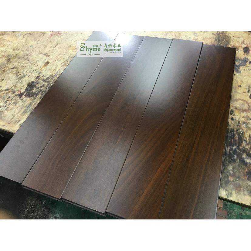 森怡二翅豆紫檀色实木地板龙凤檀原木檀木地直销耐磨