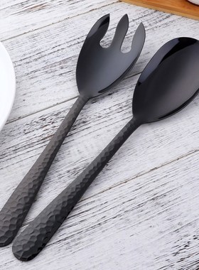 Big Salad Serving Spoon Fork Set Mix Spoons HQot Pot Porridg