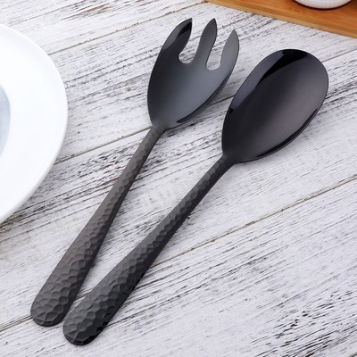 Big Salad Serving Spoon Fork Set Mix Spoons HQot Pot Porridg
