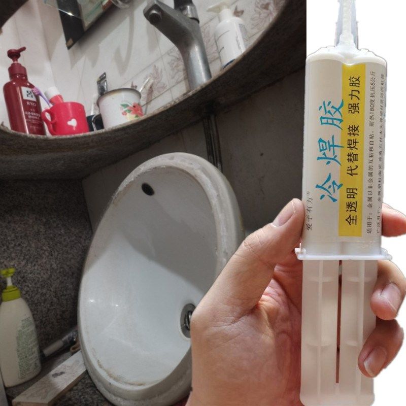 厨房卫生间瓷砖台下盆脱落掉了粘接D安装固定云石胶家用简单方便