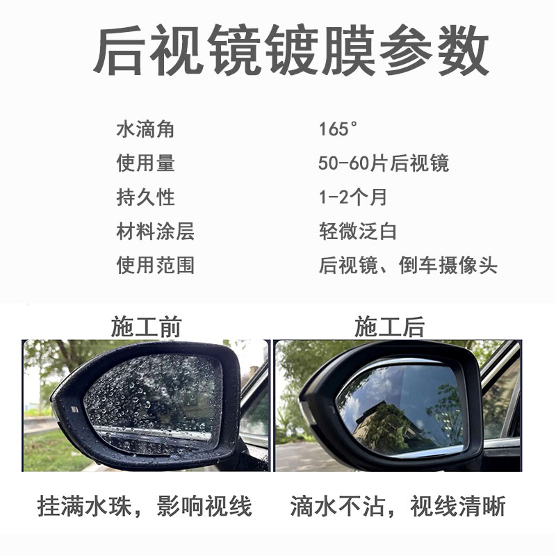 NX后照镜镀膜剂玻璃防雨剂小耳朵防雨滴水不沾视T线清晰喷雾强驱