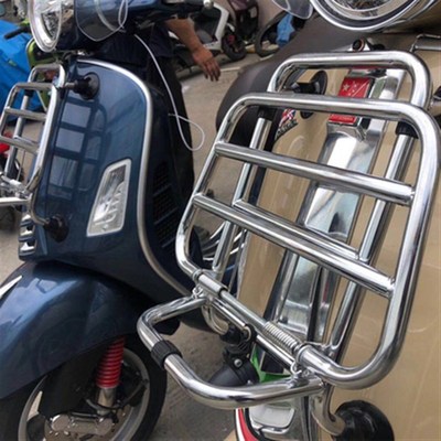 适用比亚乔 vespka GTS300 GTV冲刺 春天黑色亚光改装前货架书包