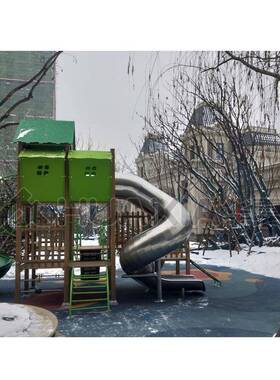 厂家生产塑木户组滑梯外大型儿童合玩具公园小合23075区组滑梯游