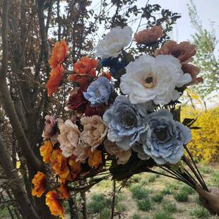 饰拍道具假 饰家居装 6真莲头鹤牡丹仿摄花婚礼FY 645墙拱门路引装