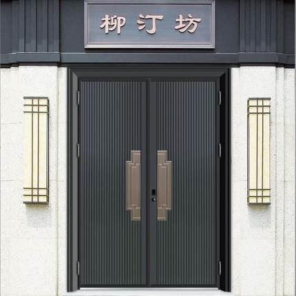 别墅大门铸铝防爆防盗门家用入户铝锌合金进户门双开门农村双开门