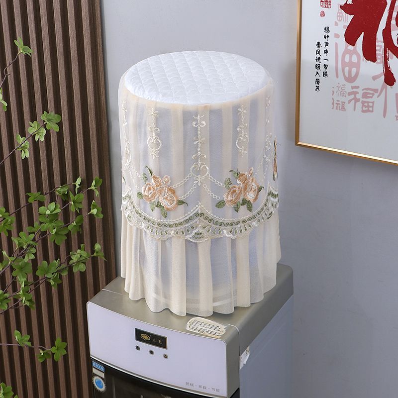 简约现代家用大容量水桶防护套件蕾丝布艺饮水机防尘盖巾