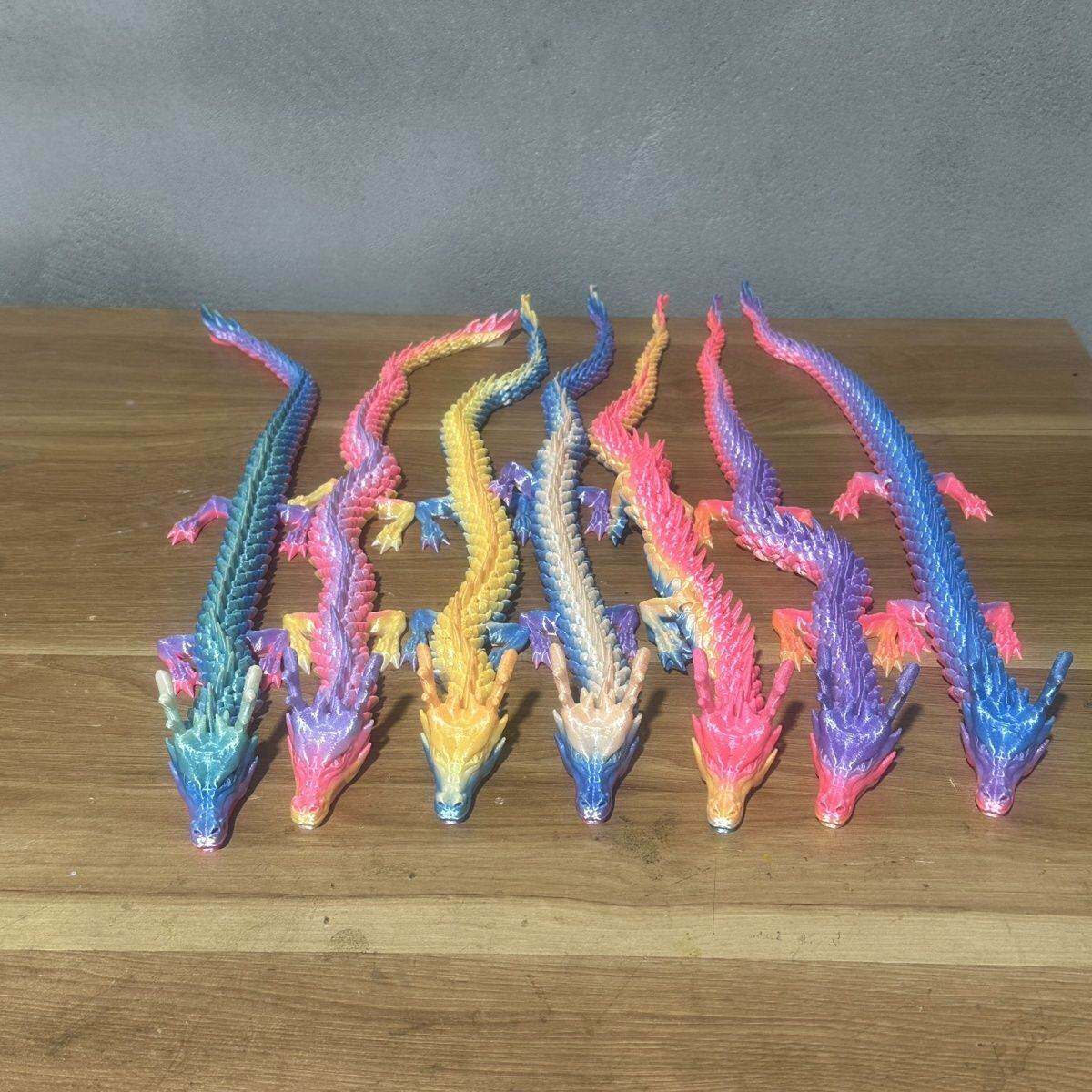 关节可动十条中国龙 3D 打印手办夜市景区摆摊儿童热门拼装玩具摆
