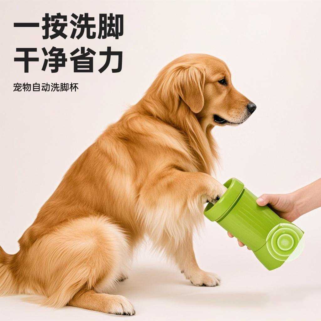 宠物狗狗自动洗脚杯洗脚神器