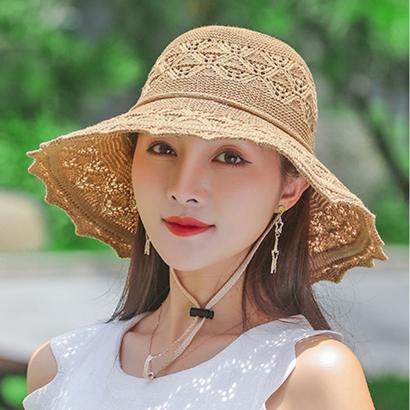 可水洗折叠防晒渔夫帽女UPF100+