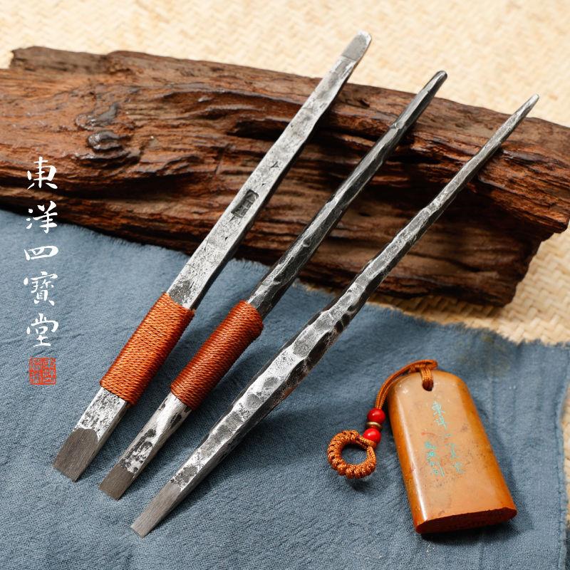 金乙堂手工锻打缶翁三矢篆刻刀吴昌硕缶翁祖法/缶庐正宗/缶庐遗响