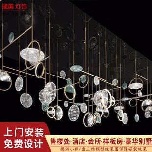 酒店装饰简约玻璃空心球空中创意吊饰 吊顶装饰泡泡球挂饰大吊灯