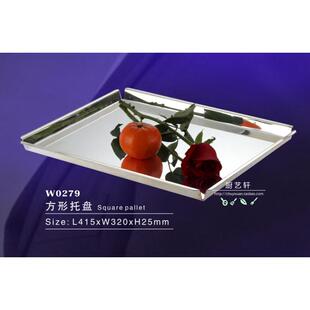 精品304不锈钢托盘镀银餐盘下午茶盘果盘星级酒店餐具点心盘碟