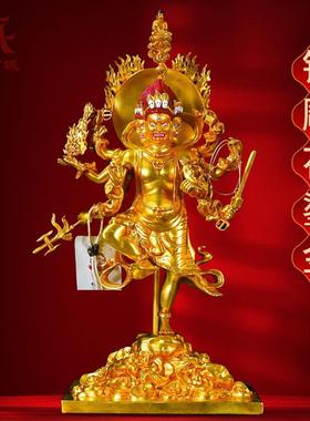 藏村全鎏金《秽迹金刚》室内家用精工铜雕《除秽迹金刚》铜像摆件