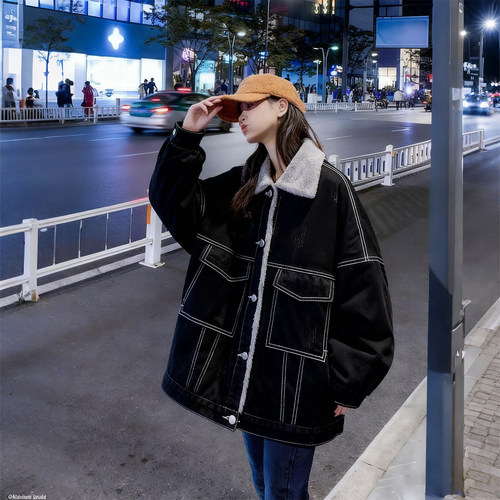 特大码女装韩版宽松百搭棉服