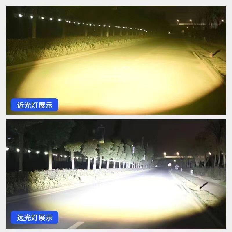 电瓶车改装外置强光灯摩托车远近光切线防水高亮照明射灯