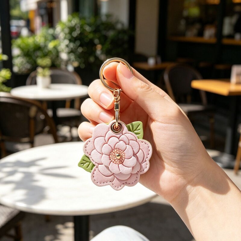 2026山茶花钥匙扣门禁卡保护套创意包包挂饰送礼好友精美挂件